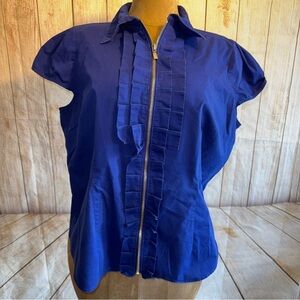 Worthington Cap Sleeve With Full Zipper Collared Stretch Shirt Women’s Sz 1X​